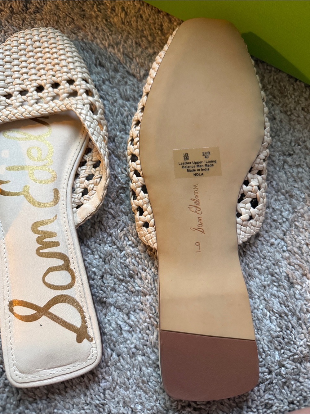 Sam Edelman Cream Woven Slip-On Mule - Picture 3 of 4